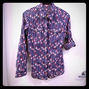 Lily Pulitzer fish bobber cotton dress shirt